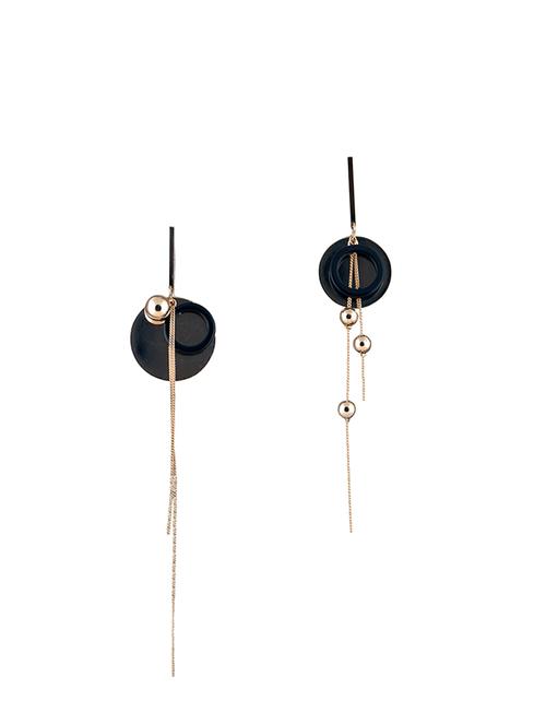 gold metal drop earrings - 13862851 - Very Small Image - 1