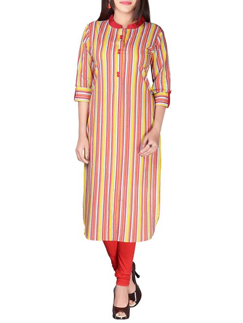 multi colored cotton printed straight kurta - 13867293 - Very Small Image - 1