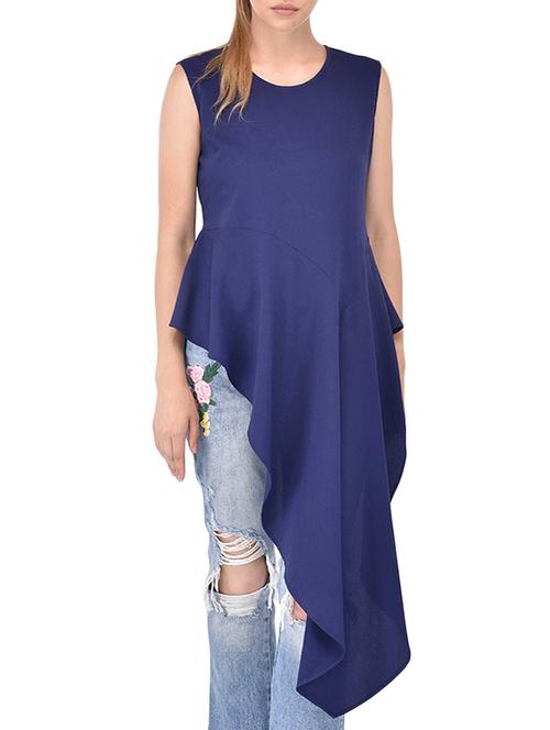 dark blue crepe top - 13867464 - Very Small Image - 1
