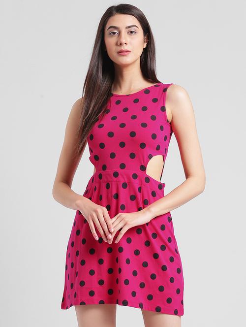 pink cotton dress with cut-outs on waist - 13869011 - Very Small Image - 1