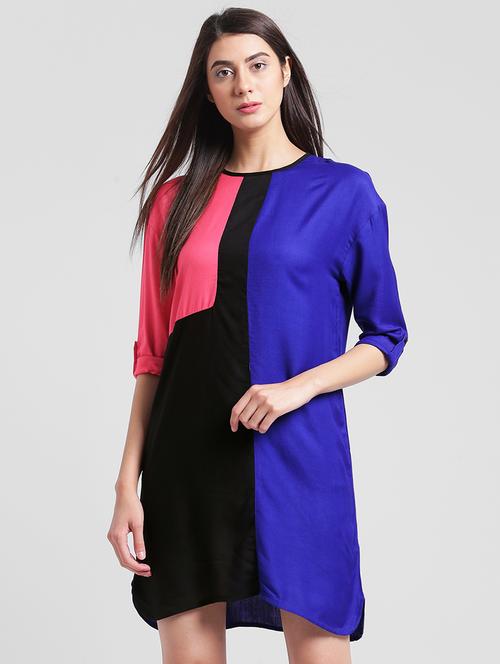 color block shift dress - 13869013 - Very Small Image - 1