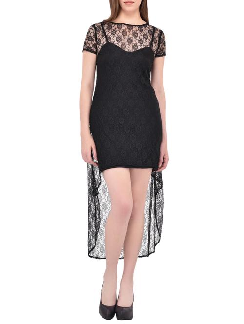 black lace tail back dress - 13869018 - Very Small Image - 1