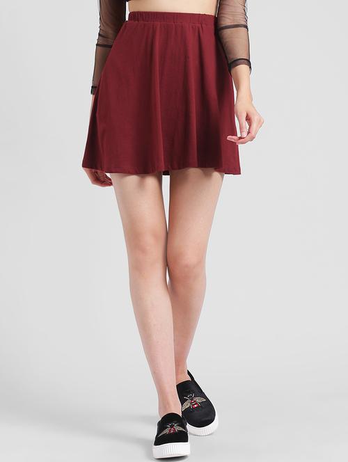red cotton skater skirt - 13869229 - Very Small Image - 1