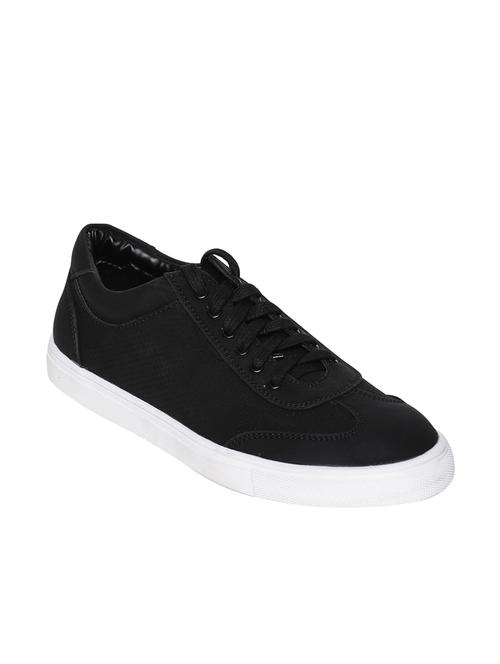 black leatherette lace up sneaker - 13869659 - Very Small Image - 1