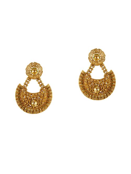 gold metal drop earrings - 13869967 - Very Small Image - 1