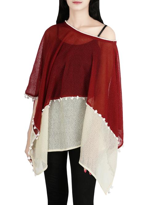 red poly knit summer poncho - 13873573 - Very Small Image - 1