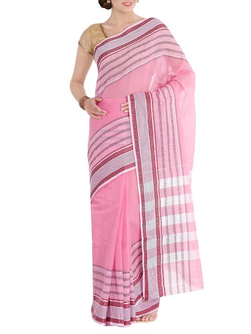 pink saree - 13873798 - Very Small Image - 1