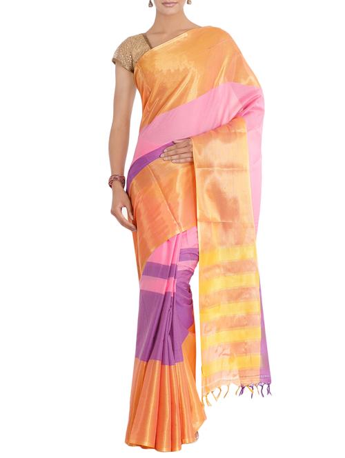 orange saree - 13873835 - Very Small Image - 1