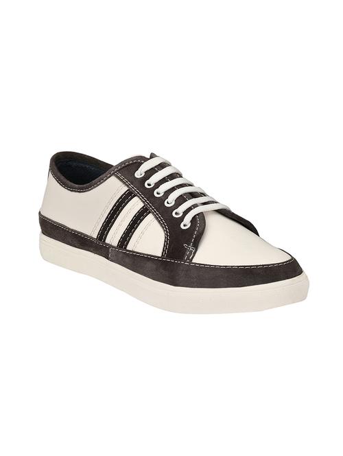 white leatherette lace up sneaker - 13877121 - Very Small Image - 1