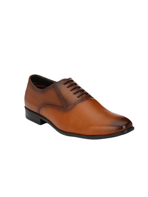 tan leatherette lace-up oxford - 13877166 - Very Small Image - 1