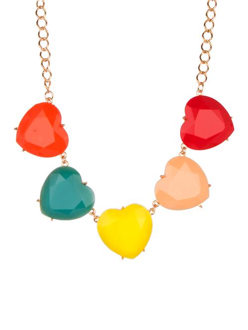 Diva Walk multi colored heart necklace - 13878365 - Very Small Image - 1