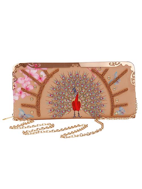 gold leatherette regular clutch - 13879434 - Very Small Image - 1