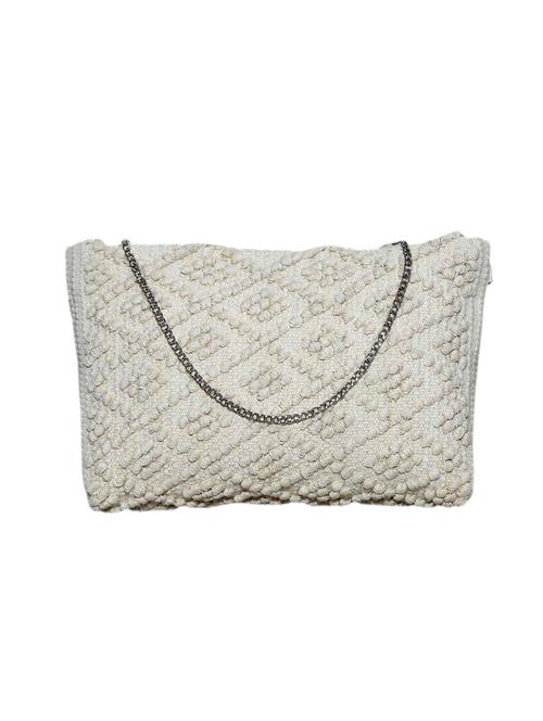 white cotton regular sling bag - 13880197 - Very Small Image - 1