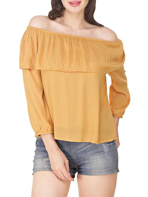 yellow rayon regular top - 13885483 - Very Small Image - 1
