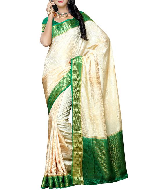 beige kanjivaram silk saree with blouse - 13885540 - Very Small Image - 1
