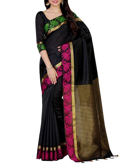 black art silk bordered saree - 13885544 - Very Small Image - 1