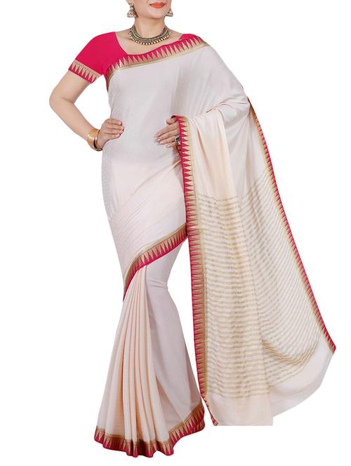 zari woven saree with blouse - 13885631 - Very Small Image - 1