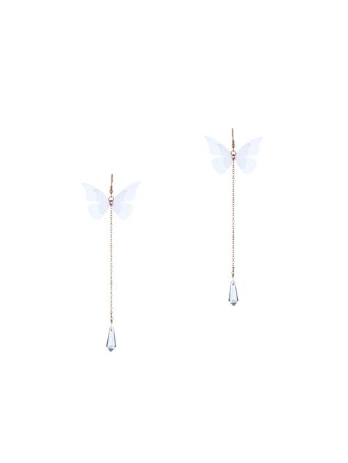 pink colored brass drop earrings - 13890427 - Very Small Image - 1