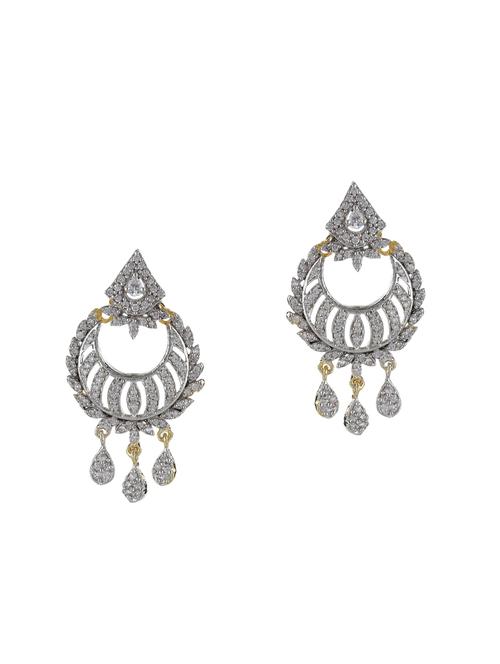 silver brass drop earrings - 13890446 - Very Small Image - 1