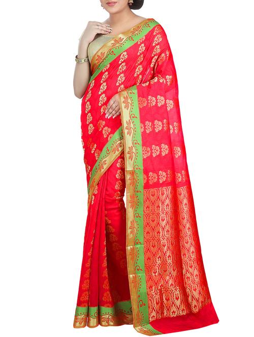 red silk mysore saree with blouse - 13890752 - Very Small Image - 1