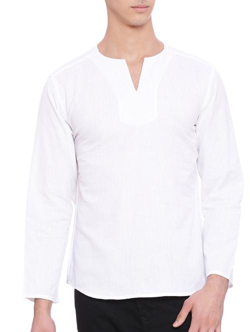 white cotton shirts kurta - 13891471 - Very Small Image - 1