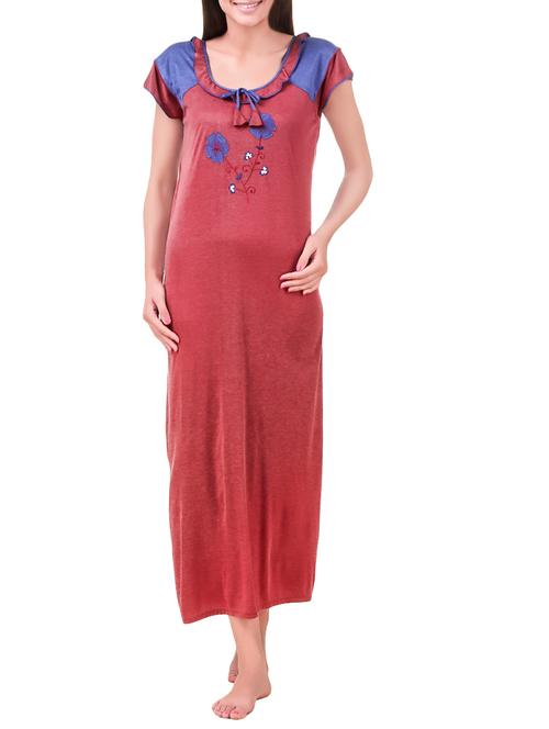 red hosiery nighty - 13894798 - Very Small Image - 1