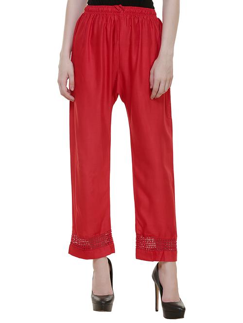 red viscose palazzo - 13895100 - Very Small Image - 1