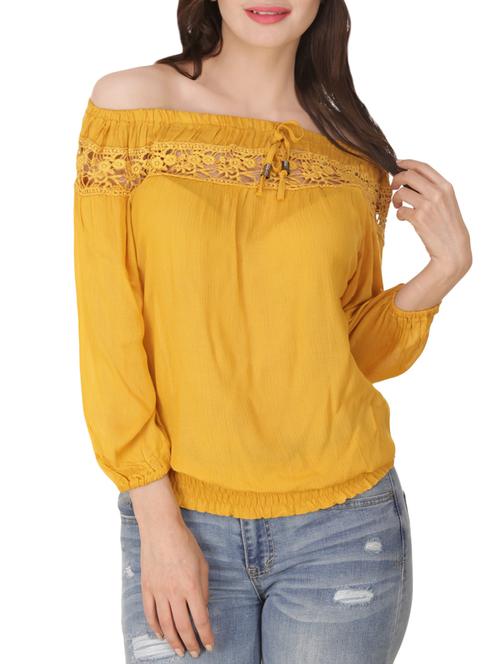 yellow crepe blouson top - 13895176 - Very Small Image - 1