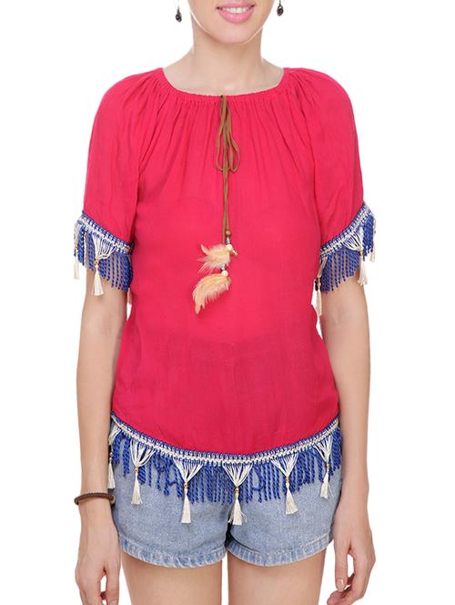 pink crepe regular top - 13895211 - Very Small Image - 1