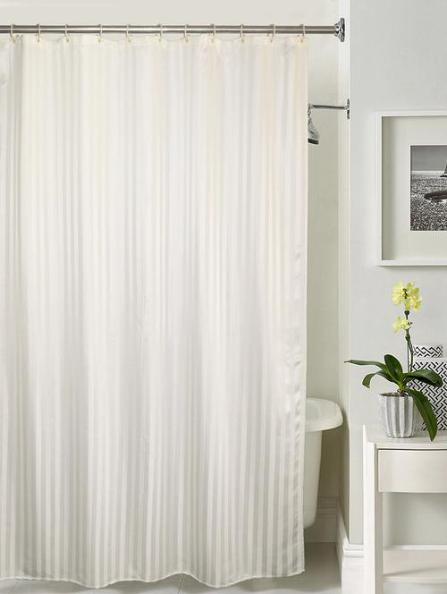 lushomes thick striped white water repellent shower curtain - 13895648 - Very Small Image - 1