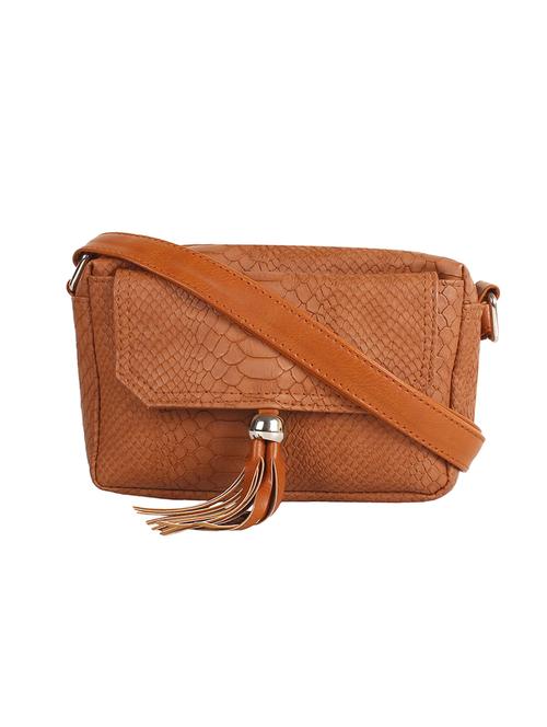 tan leatherette sling bag - 13897921 - Very Small Image - 1