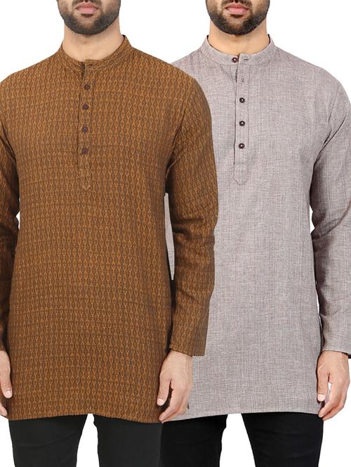 cotton short kurta (set of 2) - 13898258 - Very Small Image - 1