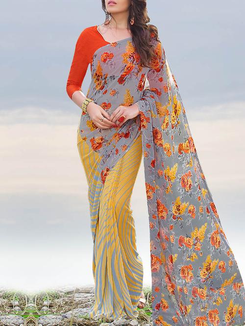 multi coloured georgette printed saree - 13898340 - Very Small Image - 1