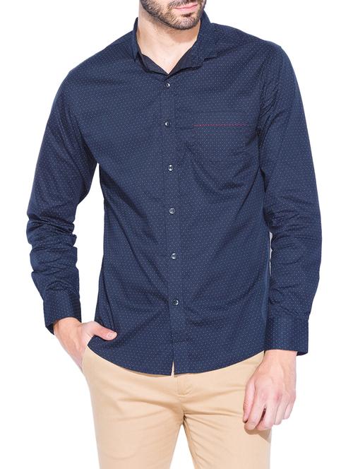 blue cotton casual shirt - 13900757 - Very Small Image - 1