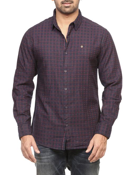 blue cotton casual shirt - 13900777 - Very Small Image - 1