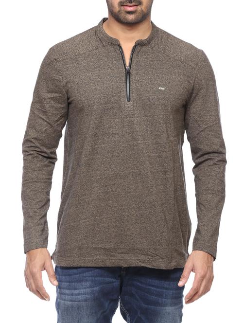 brown cotton t-shirt - 13900812 - Very Small Image - 1