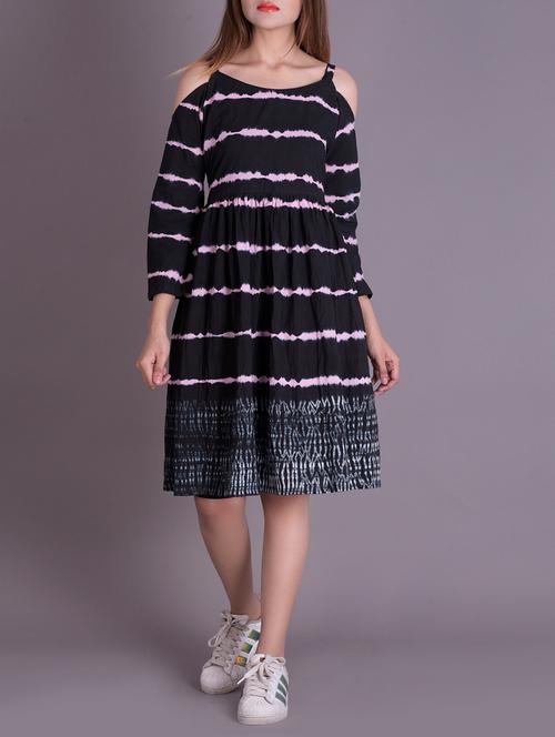 rangpur black shibori tie & dye dress. - 13900853 - Very Small Image - 1