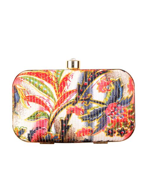 multi colored cotton box clutch - 13902110 - Very Small Image - 1