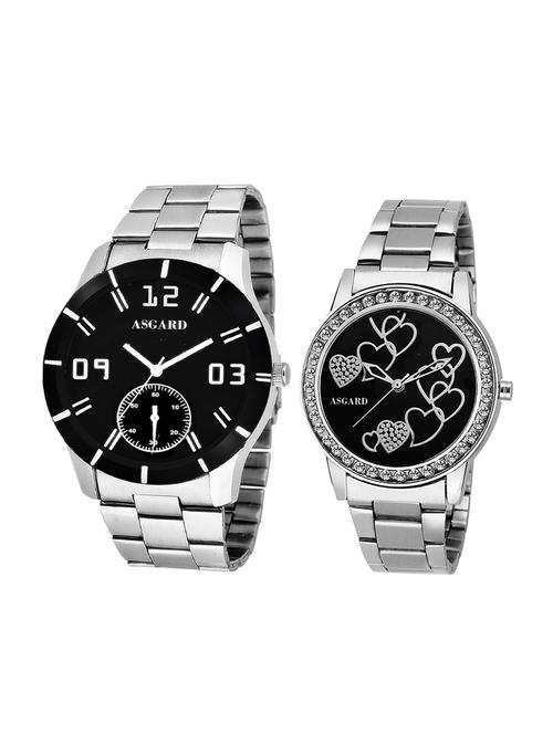 asgard® silver chain couple watches for men & women - 13903338 - Very Small Image - 1