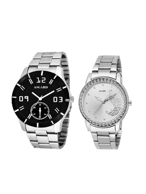 asgard silver chain combo of watches for mens & womens - 13903343 - Very Small Image - 1