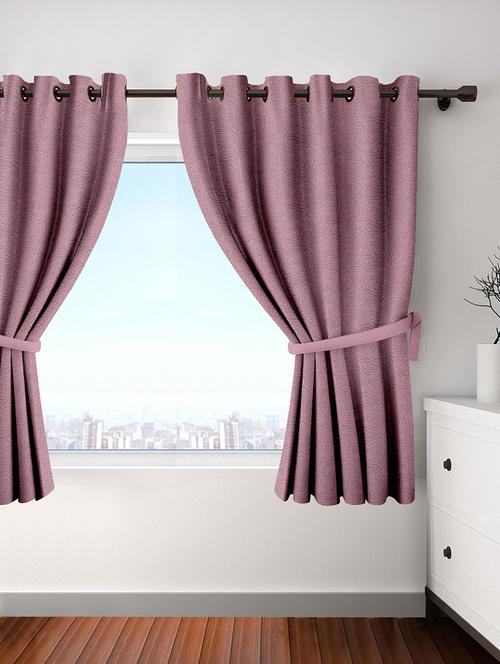 cortina purple polyester single pc door curtain - 13904026 - Very Small Image - 1