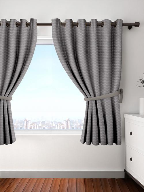 cortina grey polyester single pc window curtain - 13904029 - Very Small Image - 1