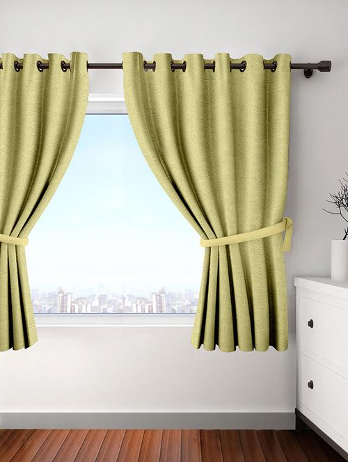 cortina green polyester single pc window curtain - 13904032 - Very Small Image - 1