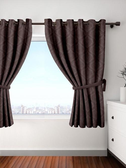 cortina brown polyester single pc window curtain - 13904035 - Very Small Image - 1