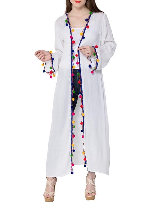 white rayon long shrug - 13904160 - Very Small Image - 1