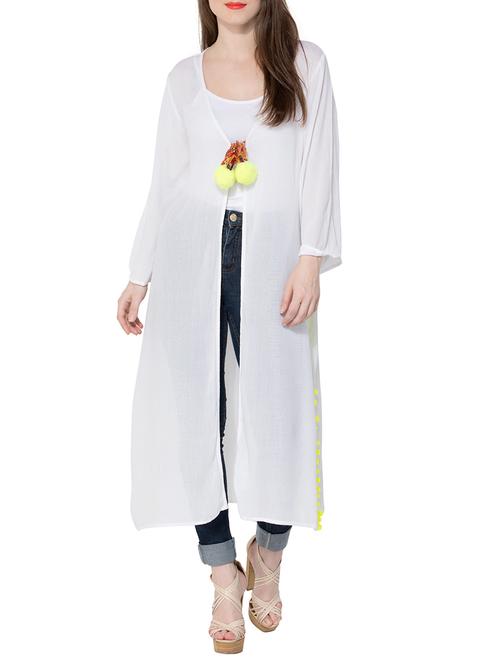 white rayon long shrug - 13904163 - Very Small Image - 1