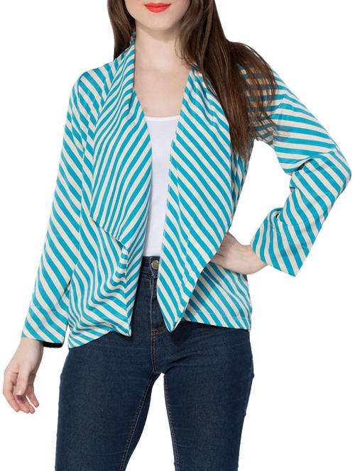 blue striped rayon regular shrug - 13904172 - Very Small Image - 1