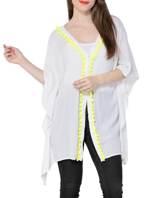 white rayon kaftan shrug - 13904173 - Very Small Image - 1