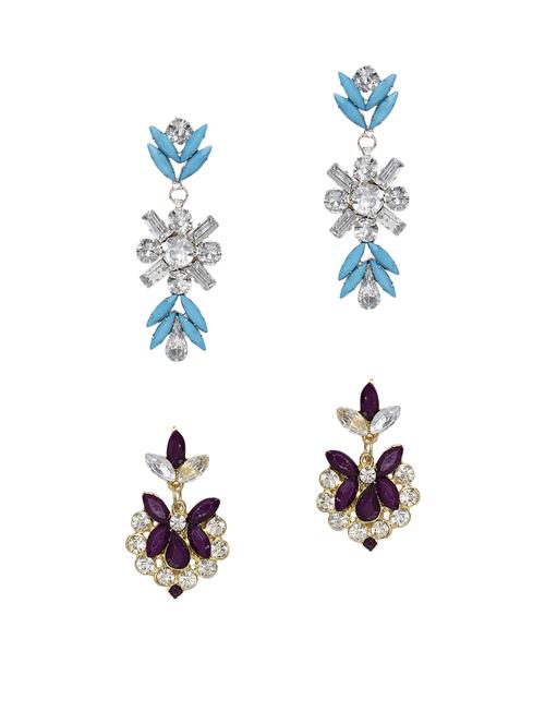 multi colored metal drop earrings combo - 13904336 - Very Small Image - 1