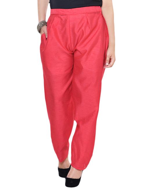 pink viscose flat front trousers - 13904400 - Very Small Image - 1